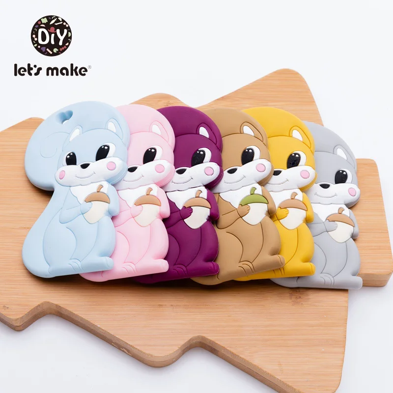 

Let's Make Silicone Animals Teethers Squirrel Shape Food Grade Cartoon Silicone Teething Cute Squirrel Silicone Patent 10pc /lot