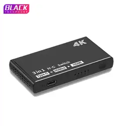 Тип-c HDMI 2 к HDMI коммутатора Video Splitter 3 Вход 1 Выход конвертер правда 4 K для компьютеров для смартфонов планшетов TVs PS3 PS4