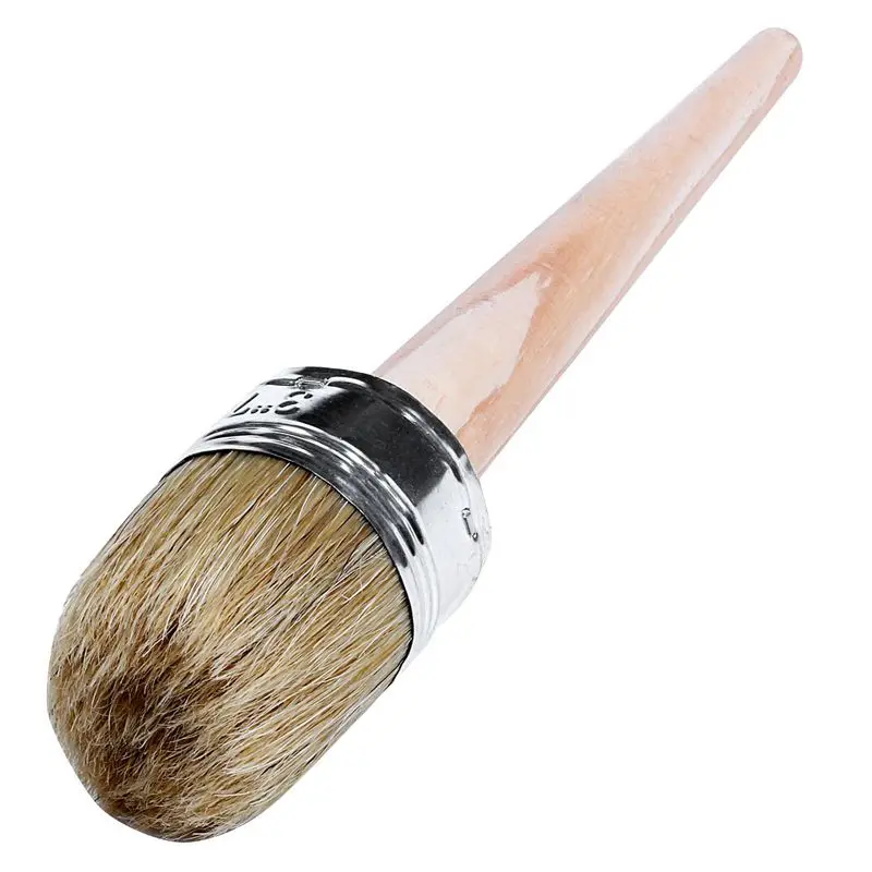 

50mm Wooden Handle Round Bristle Chalk Oil Paint Painting Wax Brushes 185mm Long