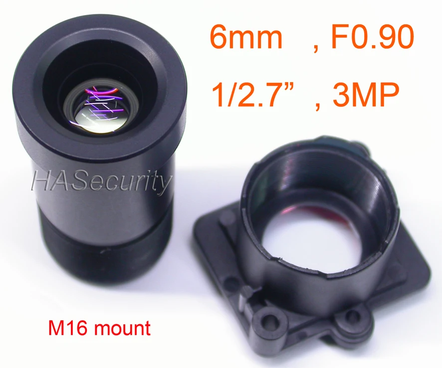 

Star Light F0.90 aparture 6mm LENs 3MP 1/2.7" format for image sensor IMX327,IMX307,IMX290,IMX291 camera PCB board module F0.9