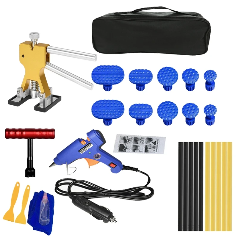 27Pcs/Set 12V Car Charger Plug Glue-Gun Hail Removal Dent Repair Tool Puller Hammer Painless K |