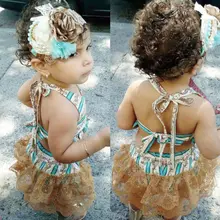 Летний купальник-танкини в полоску с кружевом для маленьких девочек, купальный костюм, комплект бикини, купальный костюм