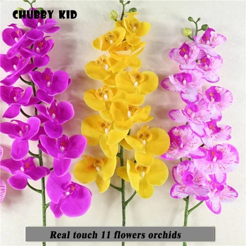 

Hi-Q Real touch 11 heads artificial butterfly orchids wholesale large 110cm felt flowers wedding decorative Phalaenopsis 12pcs