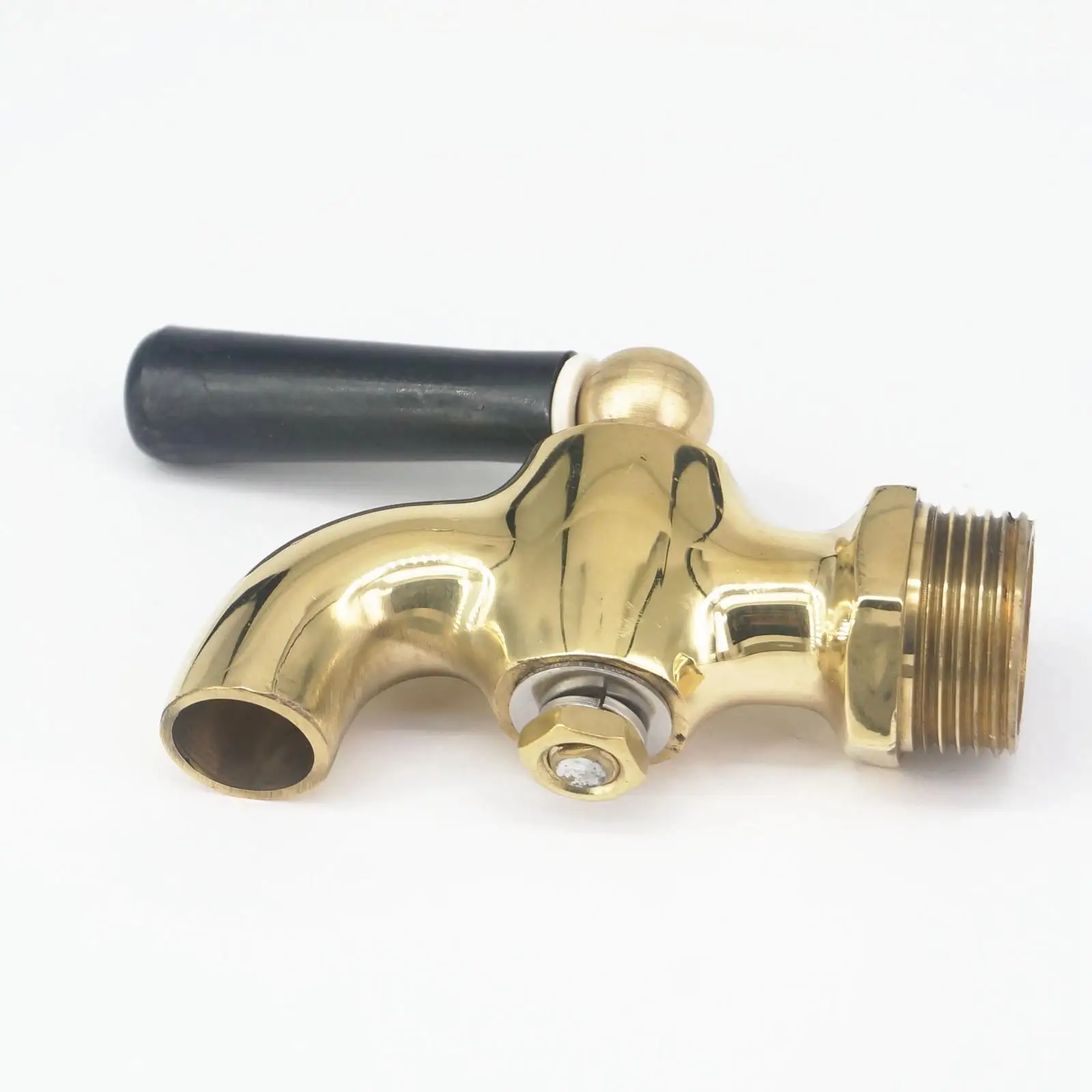 qfkj Valves 1pc Copper Plumbing Valve Wall Outlet Male G1/2 Black Faucets Shower Brass Angle Valve Bath Bathroom Accessories Piping Specification : DN15, Thread Type : BSP