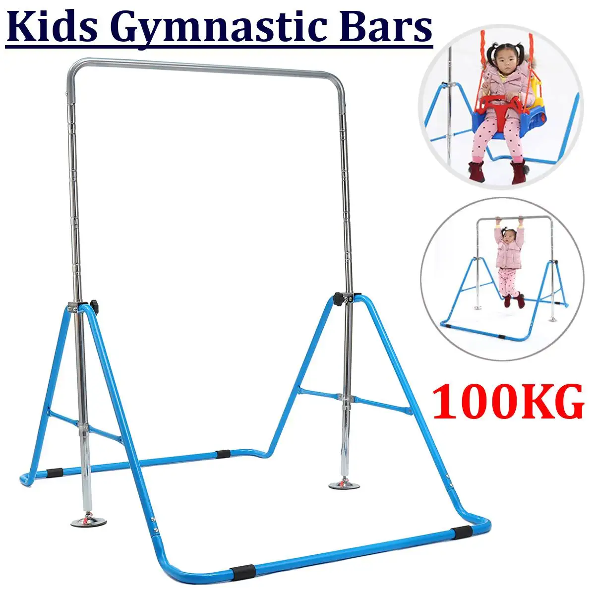 

Children Folding Indoor Horizontal Bar Kids Pull-ups Shoulder Joint Training Fitness Toy Tools Adjustable Height Max Load 100Kg
