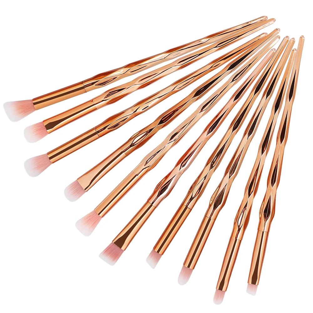 

10Pcs Diamond Makeup Brushes Set Eye Shadow Eyebrow Blush Blending Powder Lip Concealer Fan Cosmetic Beauty Brush Tool Kit New