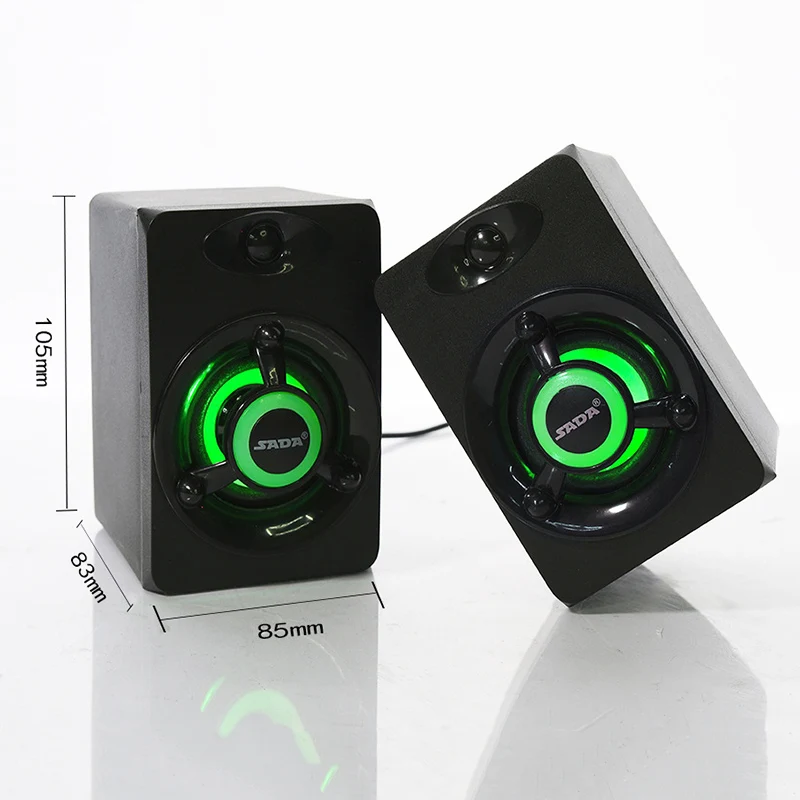 

Fashion Mini USB Speakers Phone Loudspeaker with 7 Colorful Breathing LED Light Speaker Combination for PC Phone Desktop TV New