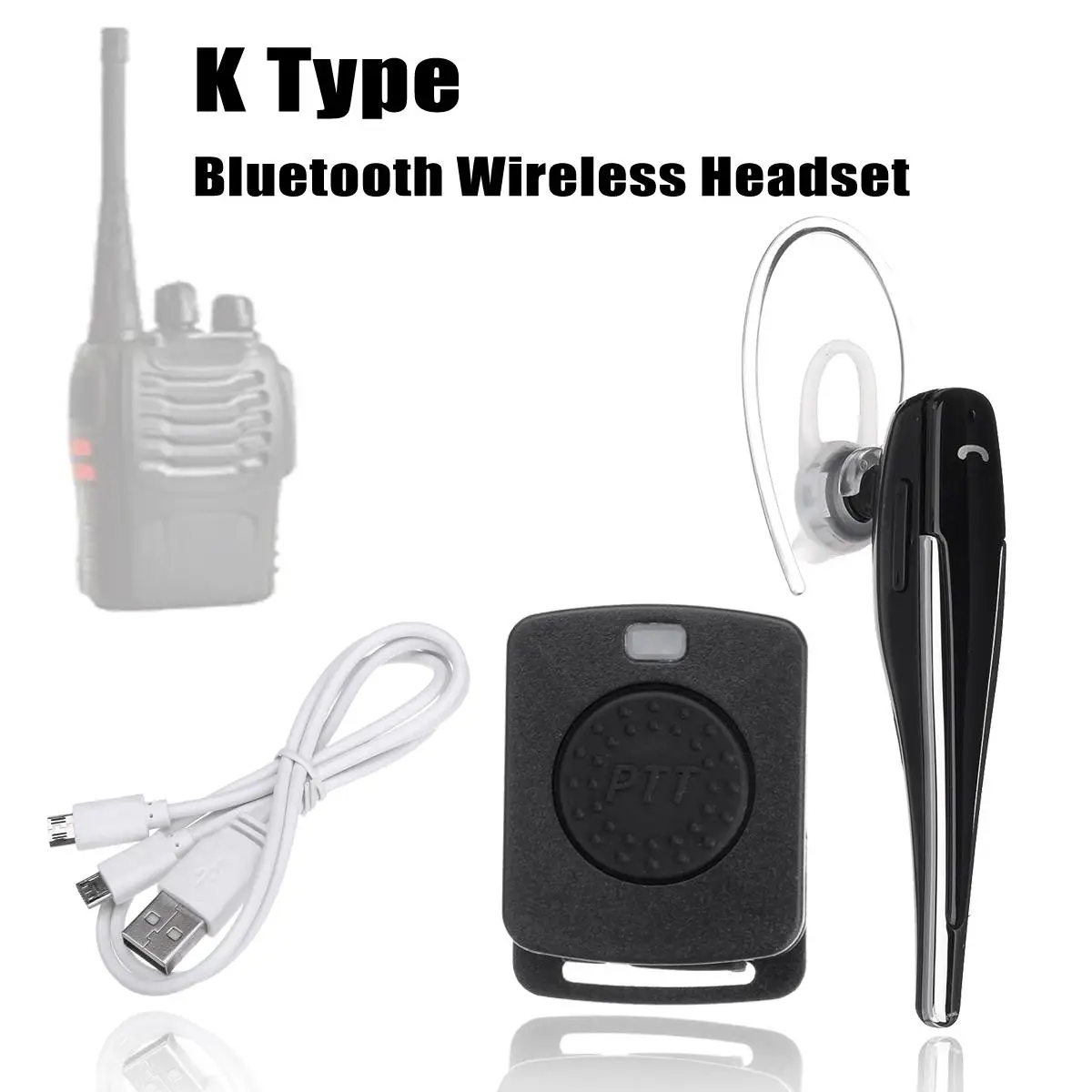 

New bluetooth Wireless Headset K Type Hands-free Earphone for Baofeng Two Way Radio