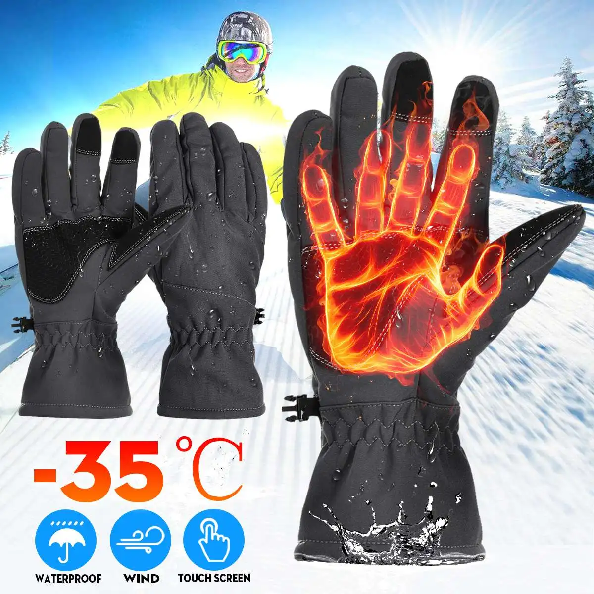 

Motorcycle Gloves Heated Gloves Waterproof Guantes Moto Winter Touch Screen Luva Motociclista Motocross Gloves Motorcycle