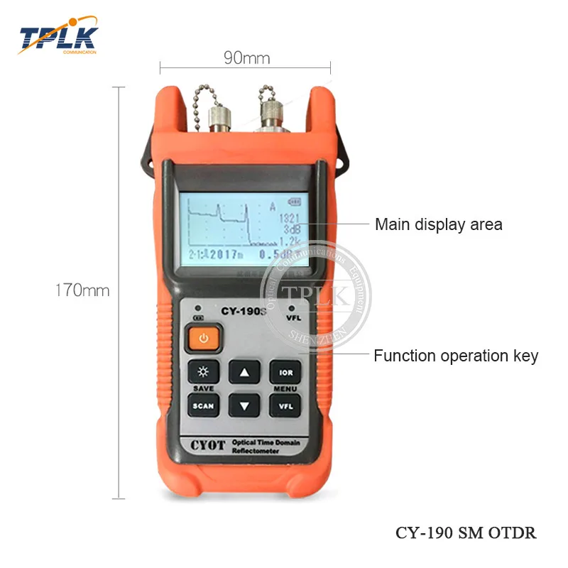 OTDR CY190S SM 9/125um 1310nm/1550nm + 1mW VFL Лучшая цена оптоволоконный Ranger Мини Ручной CY