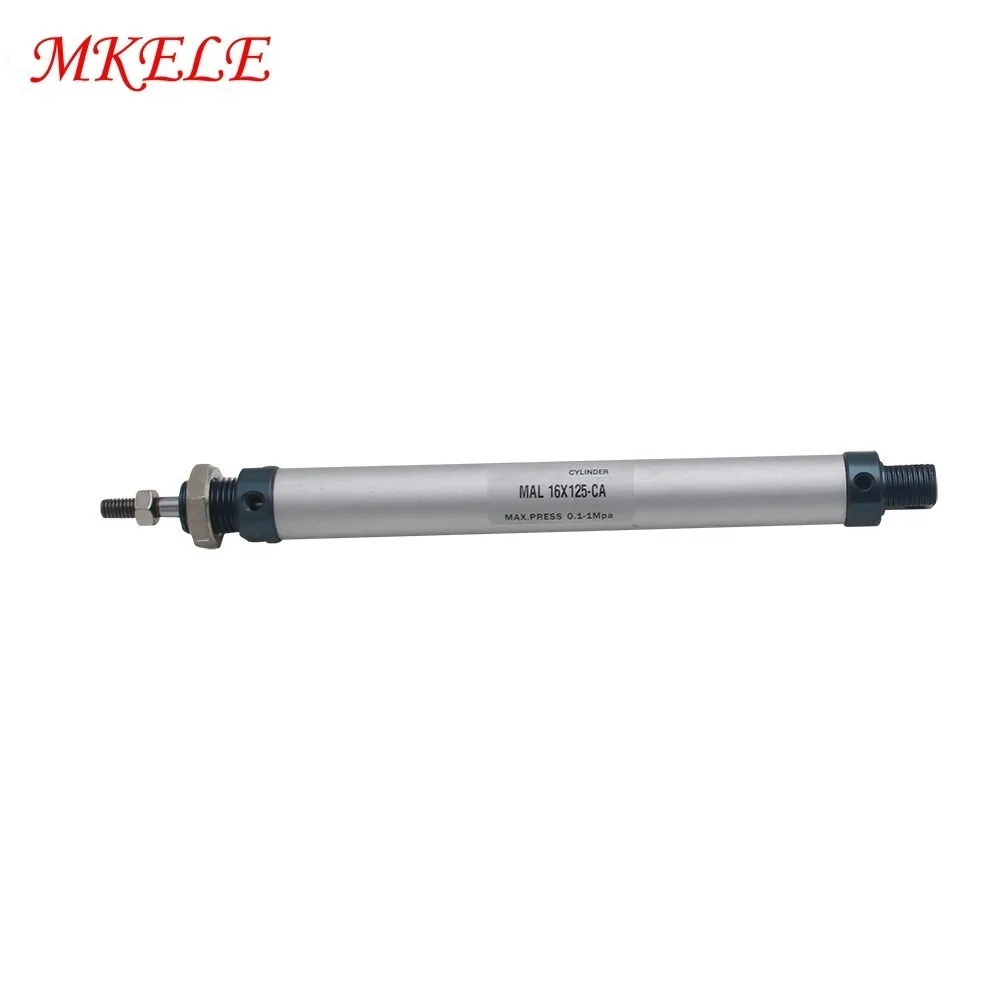 

16mm Bore 125 Stroke Free Shipping Small Air Cylinder Double Acting Aluminum Alloy Cylinder Pneumatic Cylinders MAL16-125-CA