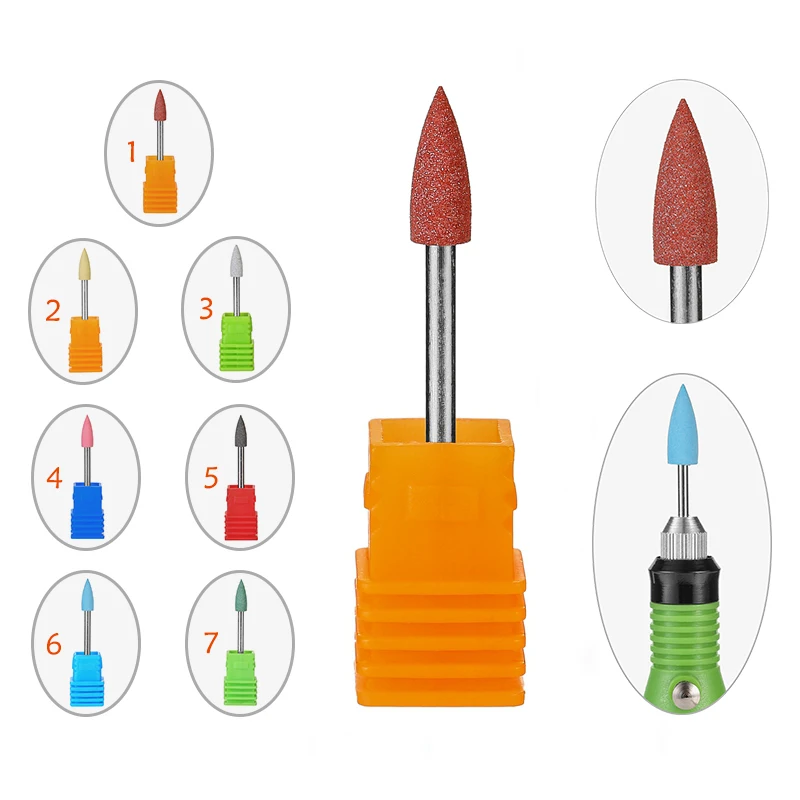 

Meisha 2Pcs Silicone Carbide Rotate Nail Drill Bits Electric Milling Cutter for Manicure Pedicure Nail Art Accessories HF0002