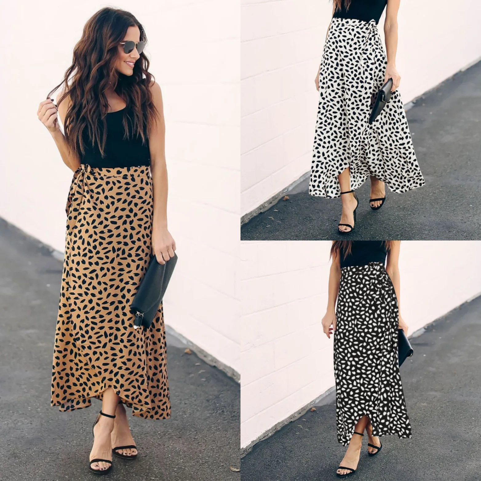 

Women Leopard Maxi Long Skirt 2019 Summer High Waist Wrap Skinny Long Beach Skirt Sexy Slit Bandage Skirt Plus Size For Female