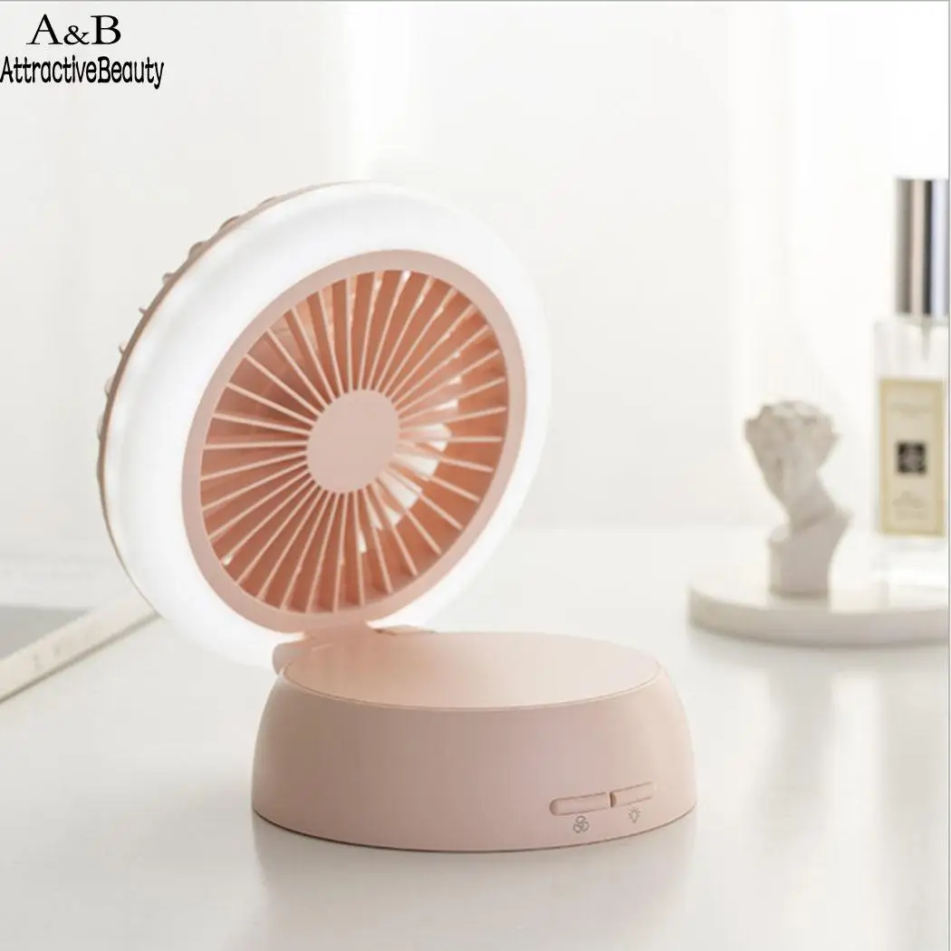 

Home Outdoor Summer Handheld Mini USB Fan Portable Rechargeable Cooler Fan with Night Light