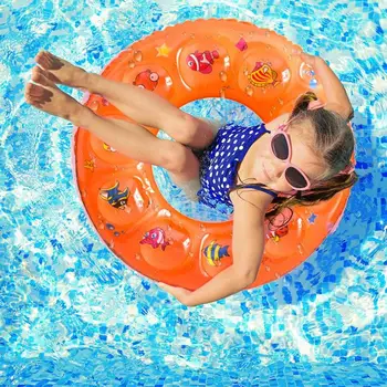 

50/60/70cm Summer Swimming Circles Random Color Cartoon Baby Swimming Ring Kids Armpit Float Circle Thickened Bathing Ring