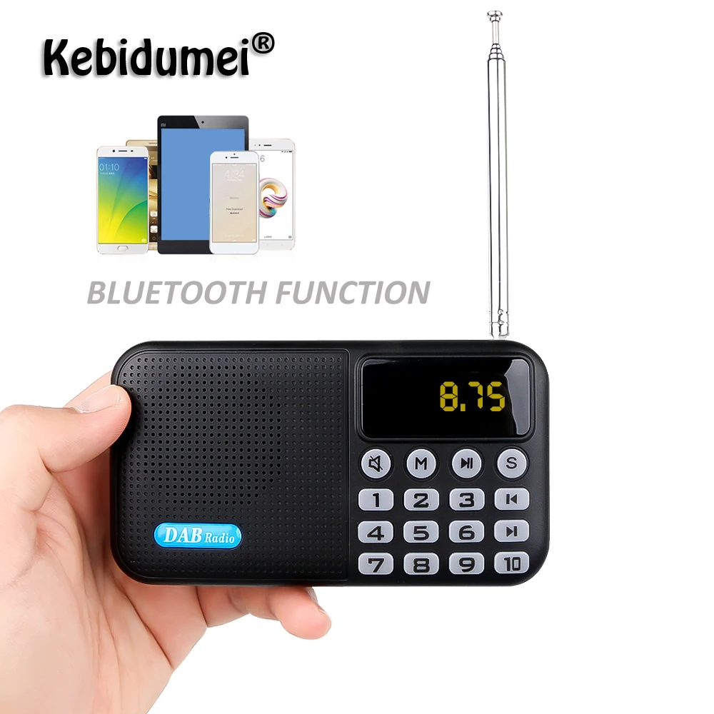 Kebidumei портативный радио цифровой DAB FM плеер приемник Bluetooth стерео динамик