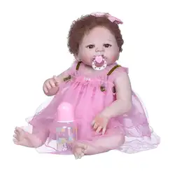 NPK 56 см милые виниловые моделирование возрожденная кукла, Реалистичная Силиконовые Reborn Baby Doll игрушечные лошадки Реалистичная имитация Baby