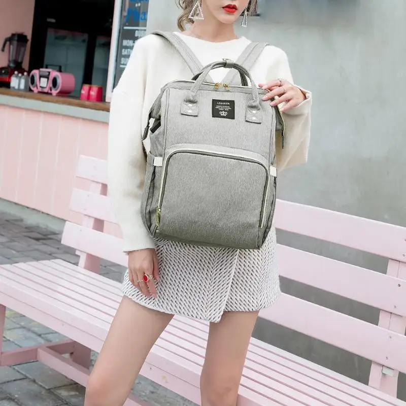 

LEQUEEN Mummy Maternity Nappy Bag Waterproof USB Charging Large Mummy Nursing Backpack Diaper Bag Brand Large Capacity Bag