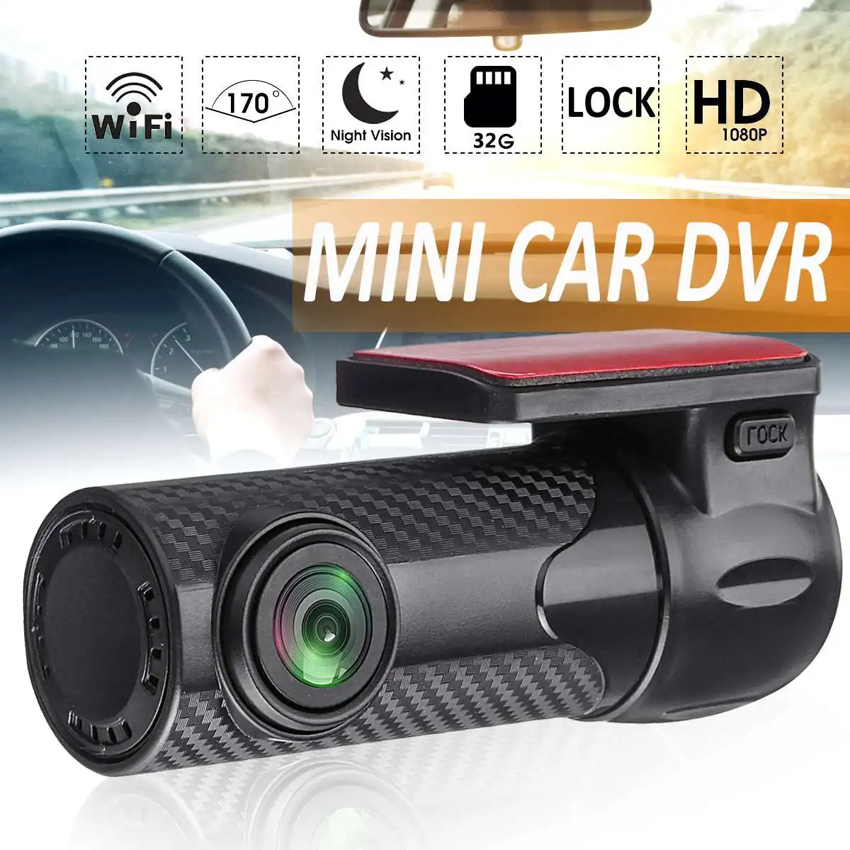 

Wifi Car DVR Camera FHD 1080P Mini Wireless Car Video Recorder 170 Degree Wide Angle Dash Cam Camcorder Detective Loop Recording