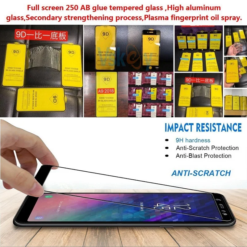 VSKEY 10 шт Полный Клей закаленное стекло для Xiaomi Redmi Note 7 Pro Анти Царапины полное
