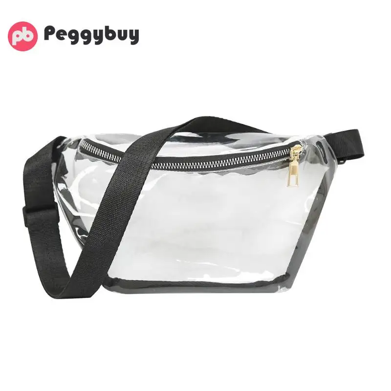 

2019 New Simple Transparent Waist Bags Women PVC Fanny Packs Girls Casual Small Waterproof Chest Shoulder Bags Bolsas Femimina