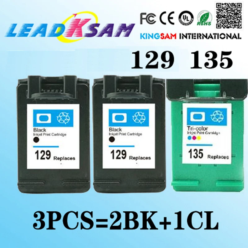 Картридж для принтера 3x совместимый с hp129 135 замена hp135 Photosmart C4110 C4140 C4150 C4170 C4173 C4175