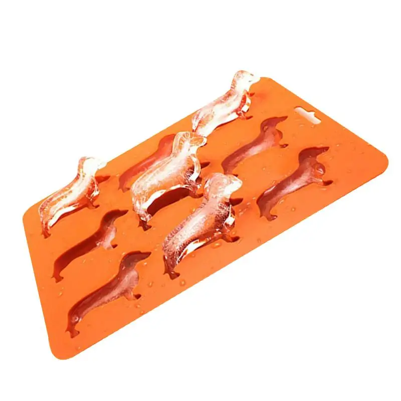 

Food Grade Silicone Puppy Ice Tray Dachshund Sausage Silk Mold Refrigerating Freezing Cake Candy Baking Molds