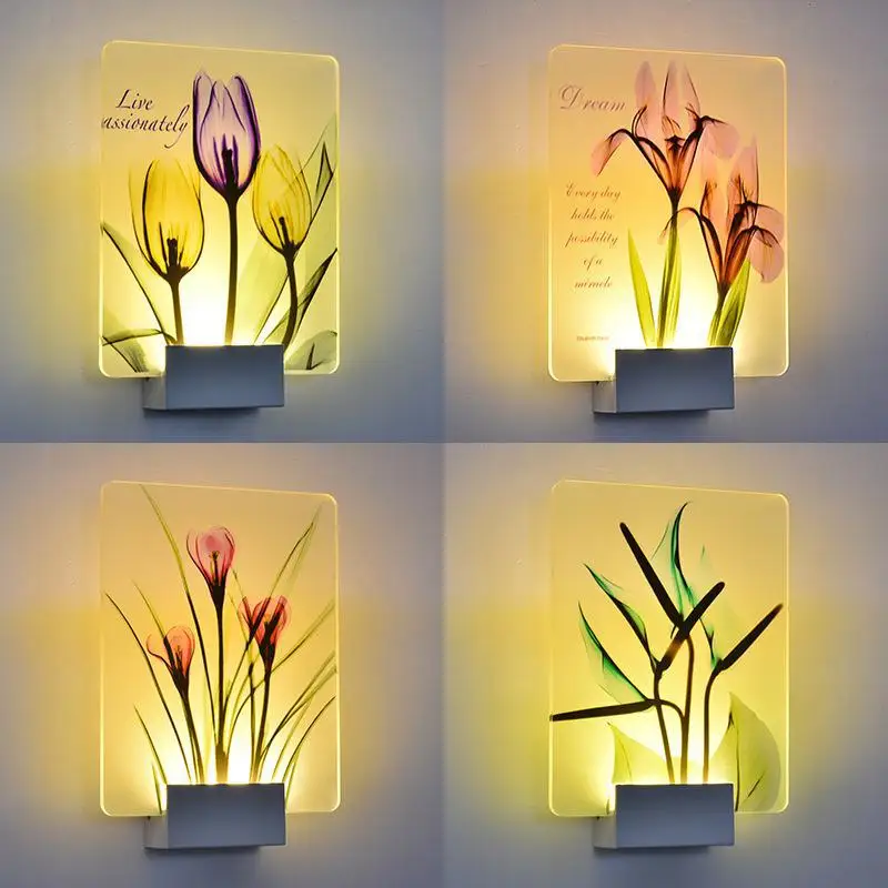 

Bedroom Acrylic Bedside Wall Lamp Led Sconce Indoor Sconce Wall Lights Bathroom Lighting Mirrors Painting Light