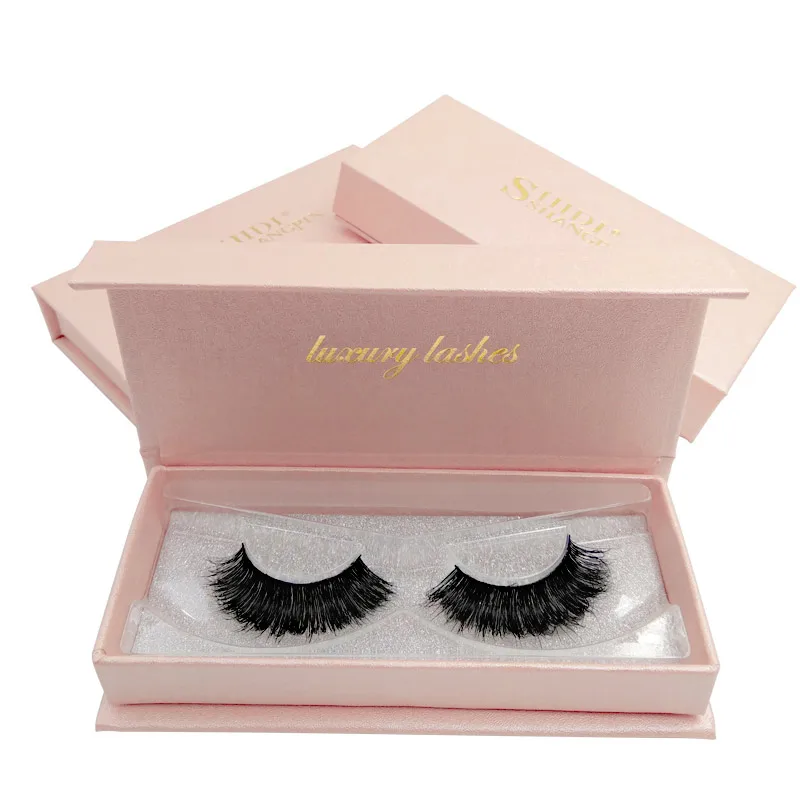 

SHIDISHANGPIN 1 pair/box 3d real mink eyelashes natural long hand made extention makeup full strip lashes beauty packet