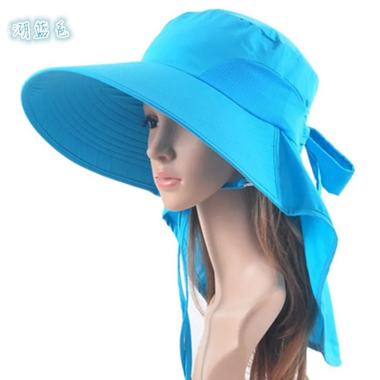 Модная Женская водонепроницаемая Солнцезащитная шляпа с защитой от ультрафиолета и занавес для защиты шеи, быстросохнущая пляжная кепка для пеших прогулок
