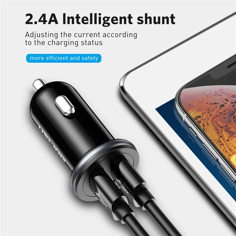 USLION ماكس 2.1A المزدوج USB سيارة مهايئ شاحن العالمي سريع شحن السيارات شاحن للهاتف الذكي اللوحي سيارة الهاتف المحمول شاحن