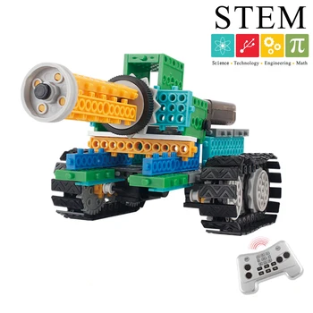 

237Pcs 4-in-1 4CH DIY Changeable RC Tank Robot Assembly Steam Model Building Block Creative Science Learning Educational Toy
