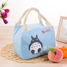 Fashion Portable Cartoon Cat Thermal Cooler Insulated Waterproof  Lunch Carry Storage Picnic Bag Pouch Lunch Bag for Women Kids