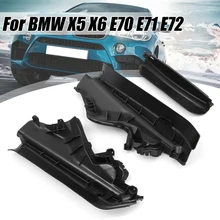 3x Motore di Un'auto Vano Superiore Partizione Pannello Set Per BMW X5 X6 E70 Nero di Plastica 51717169419 51717169420 51717169421