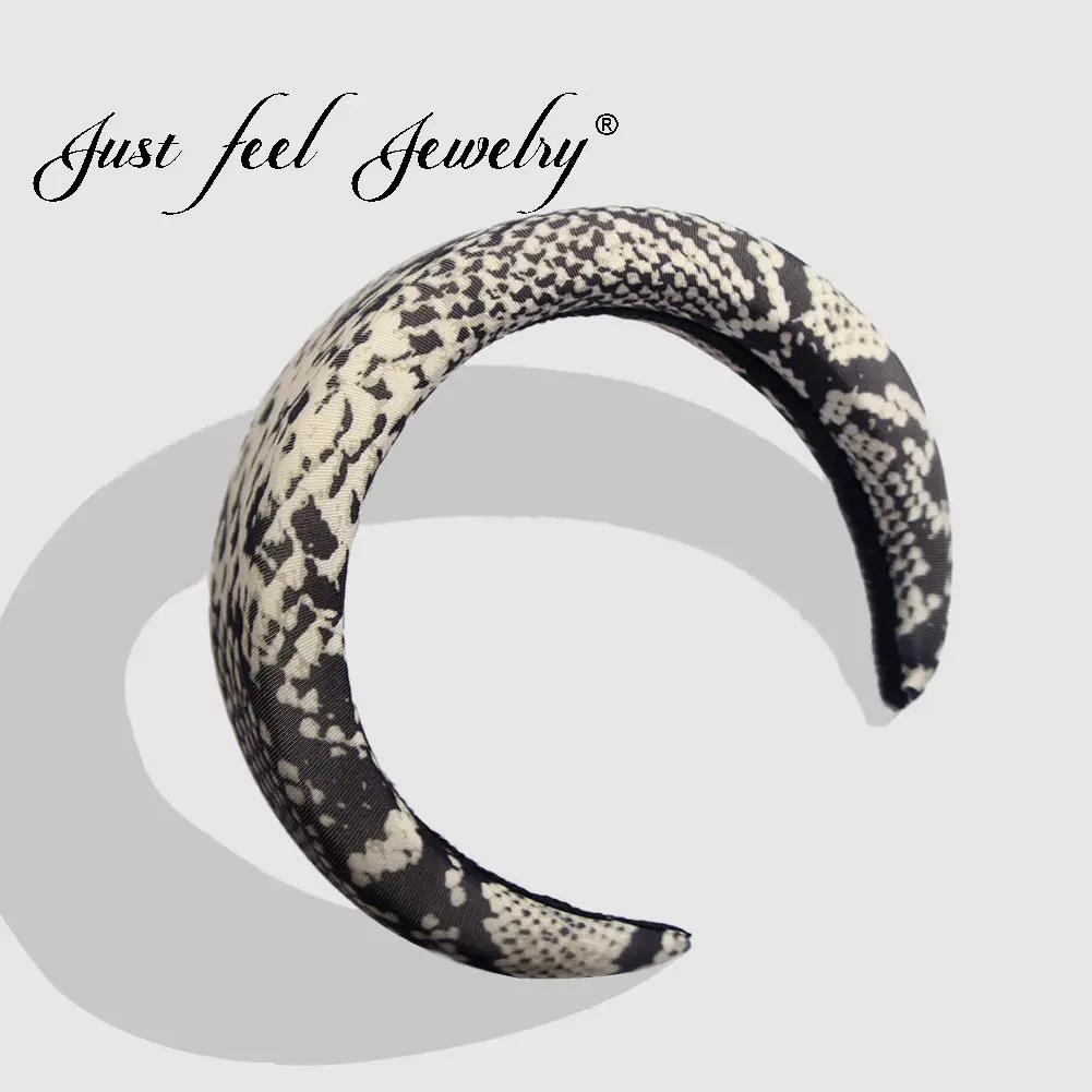 JUST FEEL, женские бархатные аксессуары для волос в виде змеи, повязка на голову, ширина 4,5 см, пластиковая подкладка, модный головной убор, головная повязка, Круглая Простая бижутерия