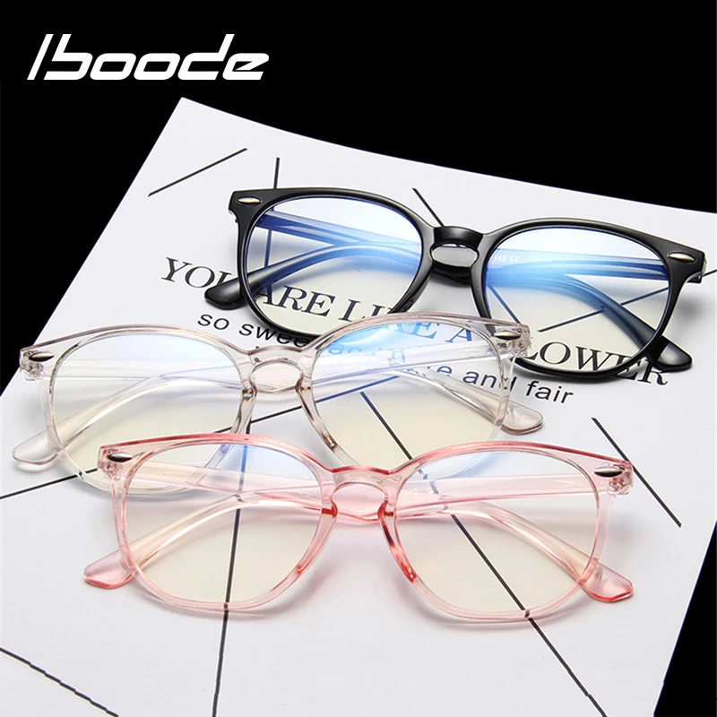 Iboode, оправа для очков, женские, мужские, Ретро стиль, круглые очки, оправа,, прозрачная, анти-УФ, оптические, прозрачные Линзы для очков, оправа для очков