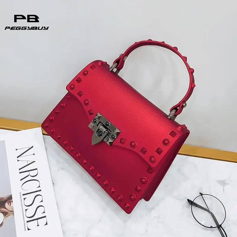 

Small Rivets Women Handbag Elegant Ladies Crossbody Messenger Bag Female Purses Leather Shoulder Bag Bolsa Feminina 2018 New