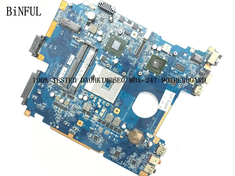 

BiNFUL PROMISED WORKING 100% NEW A1848625A A DA0HK1MB6E0 MBX-247 MOTHERBOARD FOR SONY VPCEH SERIES MBX-247 WITH VIDEO CARD