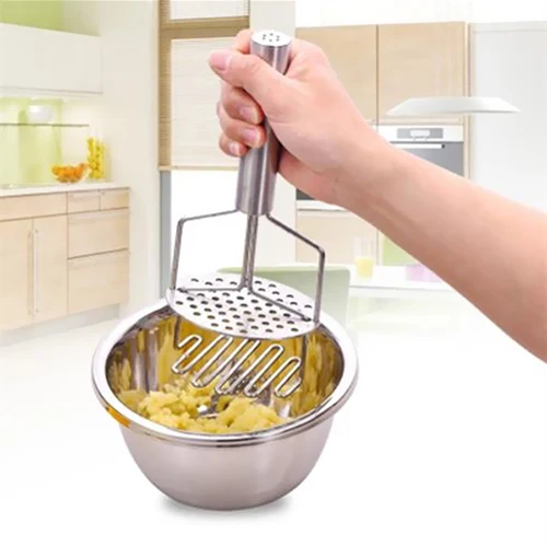 Stainless Steel Double Potato Masher Ricers Slicers Cutter Squeezer
