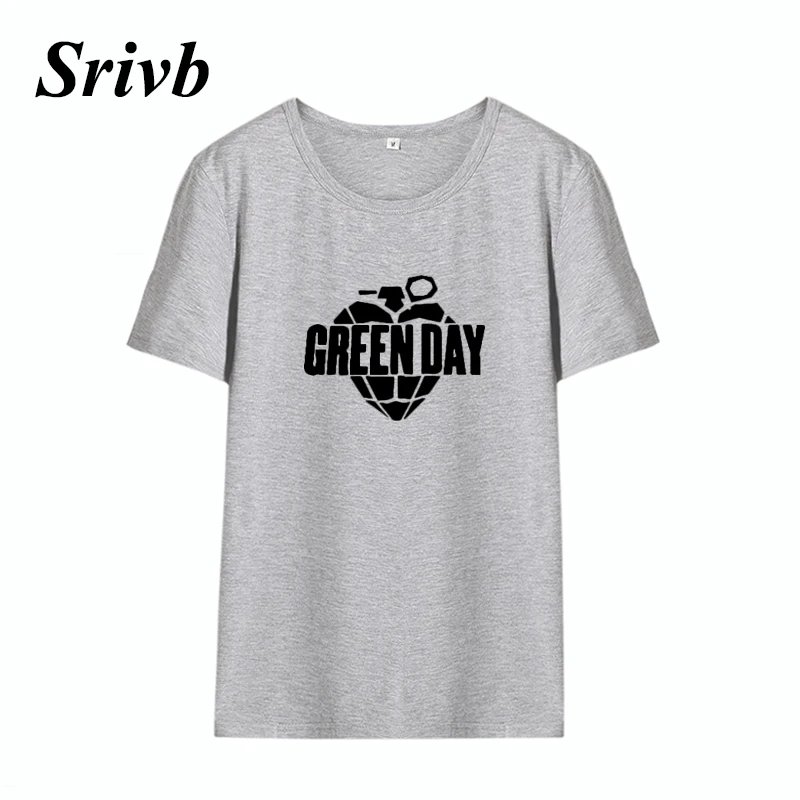 

Srivb Green Day Harajuku Kawaii Tshirt Women 2018 Summer Loose Hipster Women Short Sleeve Tumblr Hipster Funny T-shirt Women