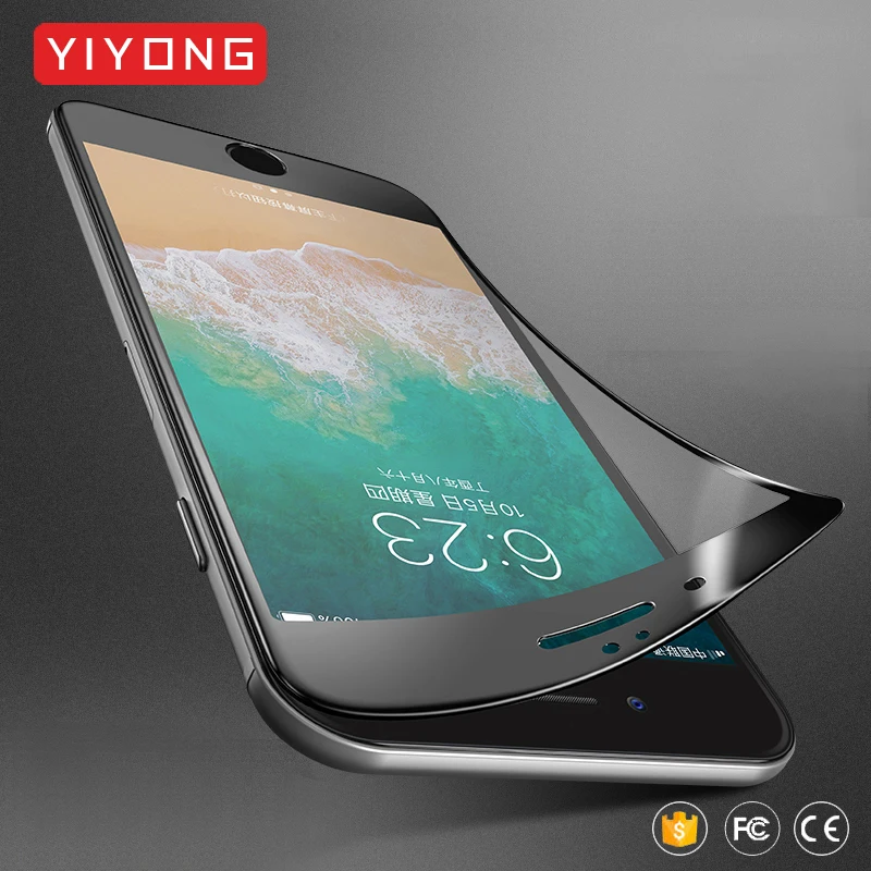 Закаленное стекло для iPhone 6 6S 7 8 Plus X xr xs Max YIYONG Мягкий край прозрачный анти синий