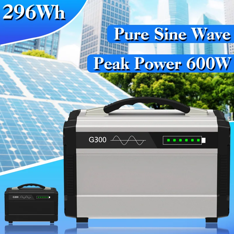 

Pure Sine Wave Inverter 220V 300W 600W Pea k Solar Inverter 296Wh 80000mAh Solar Generator Voltage Converter Transformer AU Plug