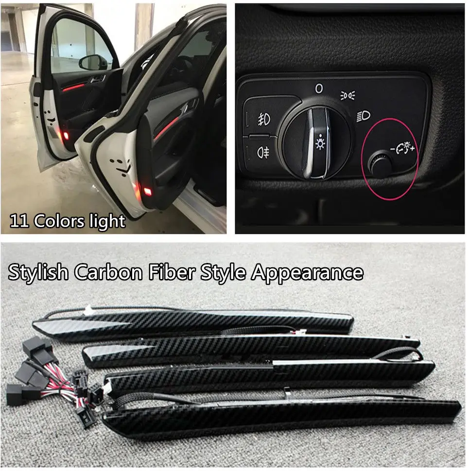 

Car Doors Interior LED Decorate Trim Atmosphere Lights For Audi A3 8V 2013-2018 Interior Accessories