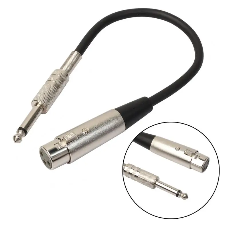3P XLR гнездовой разъем на 1/4in 6 35 мм штекер моно микрофон адаптер Серебряный миксер