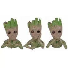 Baby Groot Flowerpot Flower Pot Planter Action Figures Tree Man Cute Model Toy Pen Pot Garden Flower Planter Pot