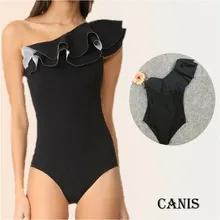 Meihuida купальник бикини женский купальный костюм одно плечо сплошной без рукавов цельный комбинезон купальник