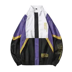 MR K хип-хоп Мужская ветровка куртка осень 2019 Повседневная винтажный цветной блок свободный спортивный пуловер куртка пальто уличная