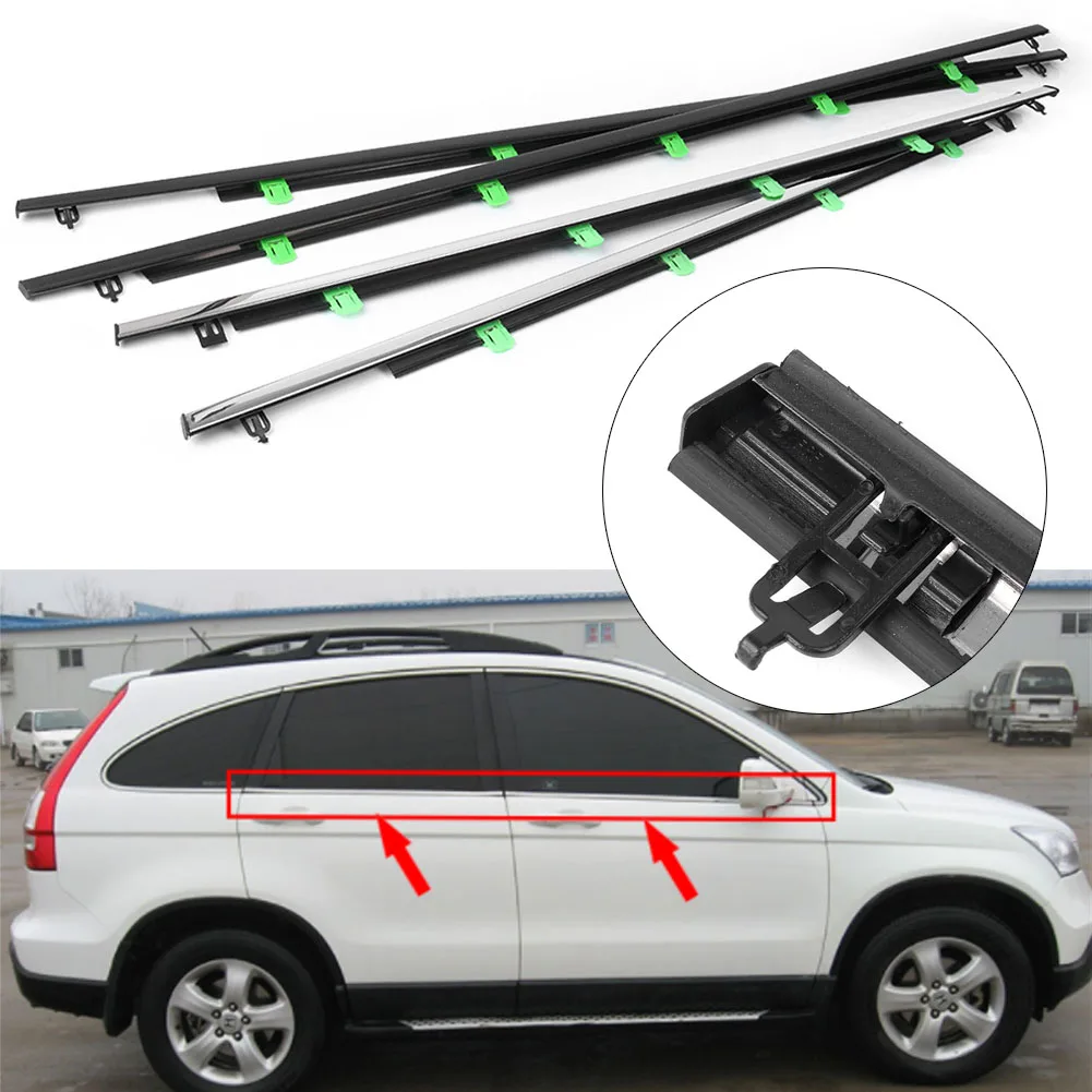 

For CR-V Car Outside Window Moulding Trim Weatherstrip Seal Belt Weather Strip For Honda CRV 2007 2008 2009 2010 2011 4PC/SET