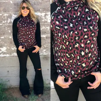 

Warm Autumn Winter Fashion Womens Cool Leopard Print Hoodies Sweatshirts Long Sleeve Slim Jumper Pullover Trendy Hoody