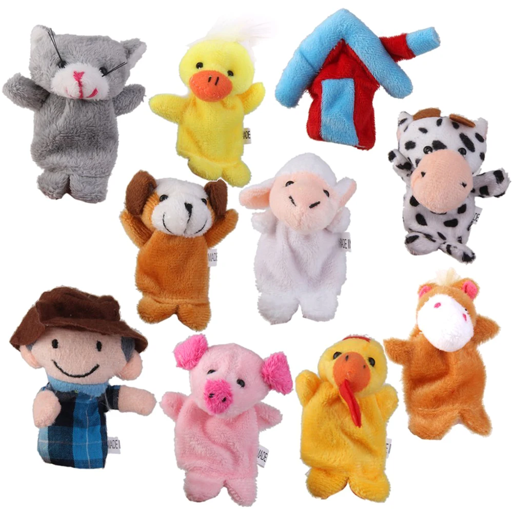 10pcs Plush Finger dolls Farm Animals Finger dolls Children Prefer Toys